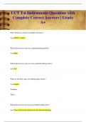 UCT T-6 Instruments Questions with  Complete Correct Answers &vert; Grade  A&plus;