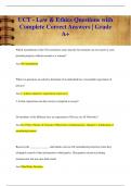 UCT - Law & Ethics Questions with  Complete Correct Answers &vert; Grade  A&plus;