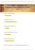 UCT Block 2 Questions with  Complete Correct Answers &vert; Grade  A&plus;