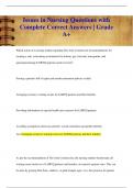 Issues in Nursing Questions with  Complete Correct Answers &vert; Grade  A&plus;