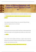 Issues in Nursing Questions with  Complete Correct Answers &vert; Grade  A&plus;