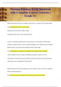 Nursing Sciences EAQ Questions with Complete Correct Answers &vert; Grade A&plus;