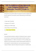 MS&colon; Perioperative Care Questions  with Complete Correct and  Rationales Answers &vert; Grade A&plus;