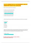 PLATO EDMENTUM US GOVERNMENT END OF SEMESTER EXAM 2024 UPDATED