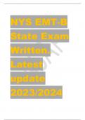 NYS EMT-B  State Exam  Written&period;  Latest  update  2023&sol;2024