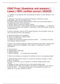 CRAT Prep &vert; Questions and answers &vert; Latest &vert; 100&percnt; verified correct &vert; 2024&sol;25