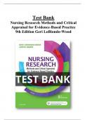 Nursing Research Methods and Critical Appraisal for Evidence-Based Practice 9th Edition Geri LoBiondo-Wood  Test Bank All Chapters &lpar;1-21&rpar; &vert; A&plus; ULTIMATE GUIDE