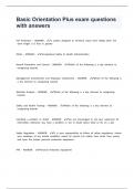 Basic Orientation Plus exam questions with answers