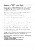 Louisiana POST - Legal Block all Questions & answers solved 100&percnt; accurately with Complete Solution Graded A&plus; latest version
