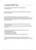 Louisiana POST Test all Questions & answers solved 100&percnt; accurately with Complete Solution Graded A&plus; latest version