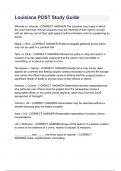 Louisiana POST Study Guide  all Questions & answers solved 100&percnt; accurately with Complete Solution Graded A&plus; latest version