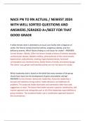 NACE PN TO RN ACTUAL &sol; NEWEST 2024 WITH WELL SORTED QUESTIONS AND ANSWERS &sol;GRADED A&plus;&sol;BEST FOR THAT GOOD GRADE 