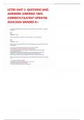 LETRS UNIT 2 QUSTIONS AND  ANSWERS &lpar;VERIFIED 100&percnt;  CORRECTLY&rpar;LATEST UPDATES  2024&sol;2025 GRADED A&plus;