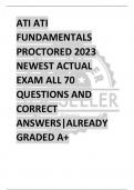 ATI ATI  FUNDAMENTALS  PROCTORED 2023  NEWEST ACTUAL  EXAM ALL 70  QUESTIONS AND  CORRECT  ANSWERS&vert;ALREADY  GRADED A&plus;