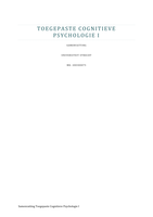 Samenvatting Toegepaste Cognitieve Psychologie I