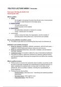 Lecture notes Politics jaar 1 