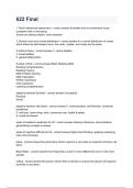 622 Final questions and answers