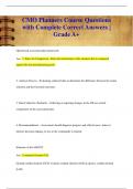 CMO Planners Course Questions  with Complete Correct Answers &vert;  Grade A&plus;
