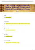 The CMO Survey&colon; Top Marketing  Trends of the Decade Questions with  Complete Correct Answers &vert; Grade  A&plus;