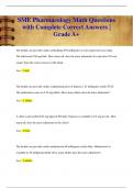 SME Pharmacology Math Questions  with Complete Correct Answers &vert;  Grade A&plus;