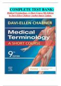 COMPLETE TEST BANK&colon; Medical Terminology&colon; A Short Course 9th Edition by Davi-Ellen Chabner &lpar;Author&rpar;latest Update