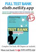 Test bank for biopsychology 11th edition pinel full chapter &vert; With complete solution &vert; RATED A&plus;