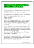 RESEARCH IN OCCUPATIONAL THERAPY EXAM 2 2024