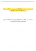Advanced Pharmacology NSG 533 Test 1 &ndash; Questions  & Verified Answers &lpar;Rated A&plus;&rpar; 