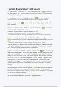Human Evolution Final Exam &lpar;ANSWERS&rpar; 2024 - DISTINCTION GUARANTEED &sol; Complete Verified Latest Version