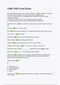 CHM 1045 Final Exam &lpar;ANSWERS&rpar; 2024 - DISTINCTION GUARANTEED &sol; Complete Verified Latest Version