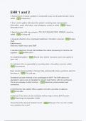 EHR 1 and 2 &lpar;ANSWERS&rpar; 2024 - DISTINCTION GUARANTEED &sol; Complete Verified Latest Version