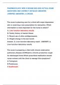 PHARMACOLOGY HESI 315EXAM 2022-2023 ACTUAL EXAM  QUESTIONS AND CORRECT DETAILED ANSWERS  &lpar;VERIFIED ANSWERS &rpar; A GRADE&period;