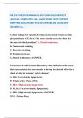 RN EXIT HESI PHARMACOLOGY 2024-2025 NEWEST  &vert;ACTUAL COMPLETE 100&plus; QUESTIONS WITH EXPERT  WRITTEN SOLUTIONS TO EACH PROBLEM &vert;ALREADY  GRADED A&plus;&period;