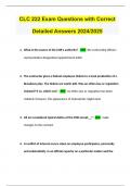 CLC 222 Exam Questions with Correct Detailed Answers 2024&sol;2025