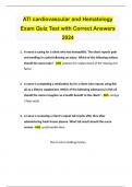 ATI &ndash; Cardiovascular and Hematology Exam Quiz Test with Correct Answers 2025 &ndash; Comprehensive Nursing Review Material
