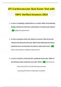 ATI &ndash; Cardiovascular Quiz Exam Test with 100&percnt; Verified Answers 2025 &ndash; Complete Nursing Exam Preparation