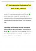 ATI &ndash; Cardiovascular Medications Test with Correct Solutions 2025 &ndash; Comprehensive Pharmacology Review
