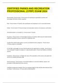CERTIFIED PARKS AND RECREATION PROFESSIONAL &lpar;CPRP&rpar; EXAM 2024