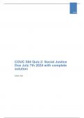 COUC 504 Quiz 2&colon; Social Justice Due July 7th 2024 with complete solution
