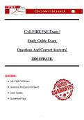 CAL FIRE FAE Exam &vert; Study Guide Exam  Questions And Correct Answers&vert;  2026 UPDATE&period;