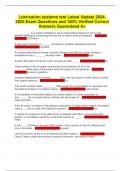 Lubrication systems test Latest Update 2024-2025 Exam Questions and 100&percnt; Verified Correct Answers Guaranteed A&plus;