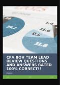CFA BOH TEAM LEAD REVIEW QUESTIONS AND ANSWERS RATED 100&percnt; CORRECT&excl;&excl;