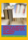 CHICK-FIL-A CERTIFIED TRAINER KNOWLEDGE TEST QUESTIONS WITH ALL PASSED ANSWERS&excl;&excl;