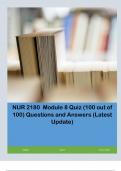 NUR 2180 Module 8 Quiz &lpar;100 out of 100&rpar; Questions and Answers &lpar;Latest Update&rpar;