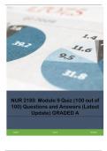 NUR 2180 Module 9 Quiz &lpar;100 out of 100&rpar; Questions and Answers &lpar;Latest Update&rpar; GRADED A