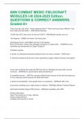 68W COMBAT MEDIC FIELDCRAFT MODULES I-III 2024-2025 Edition&period; QUESTIONS & CORRECT ANSWERS&period; Graded A&plus;
