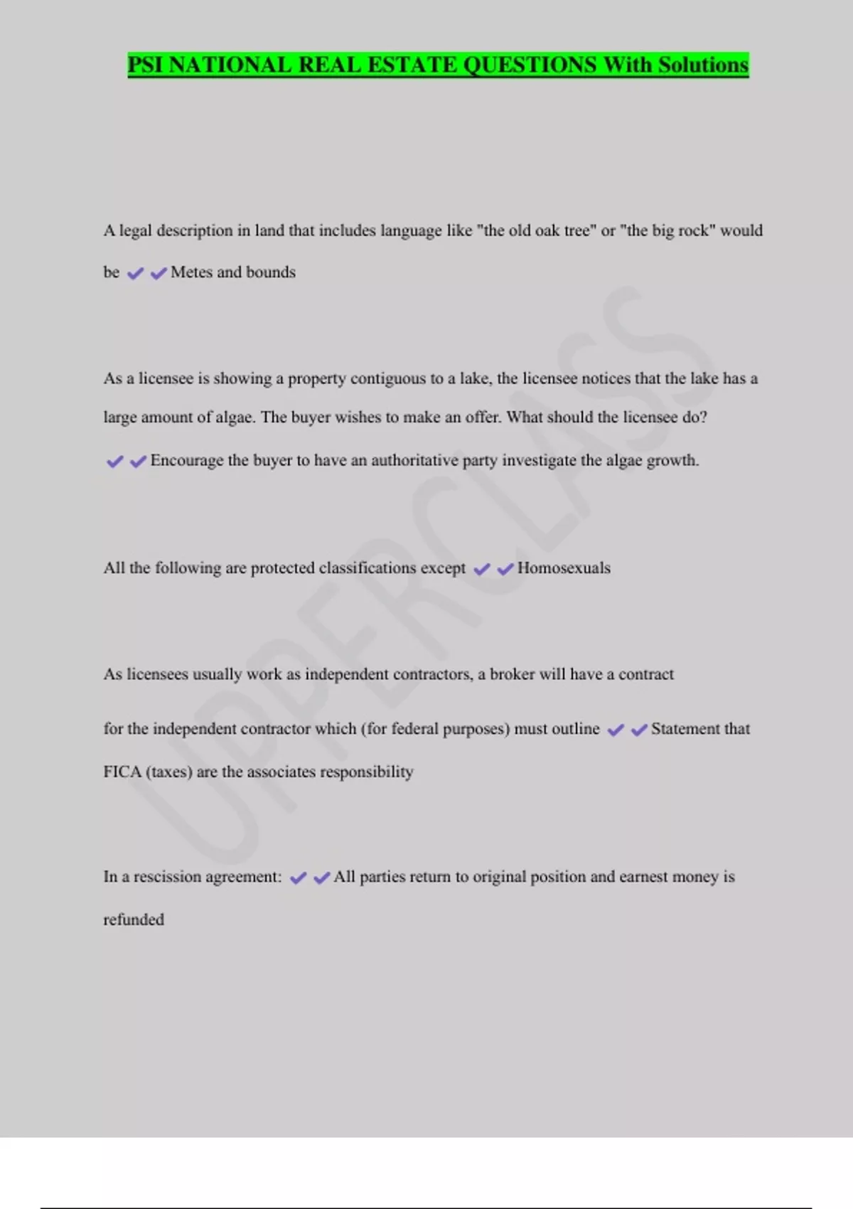 PSI NATIONAL REAL ESTATE QUESTIONS With Solutions PSI Stuvia US psi-national-real-estate-questions-with-solutions-psi-stuvia-us