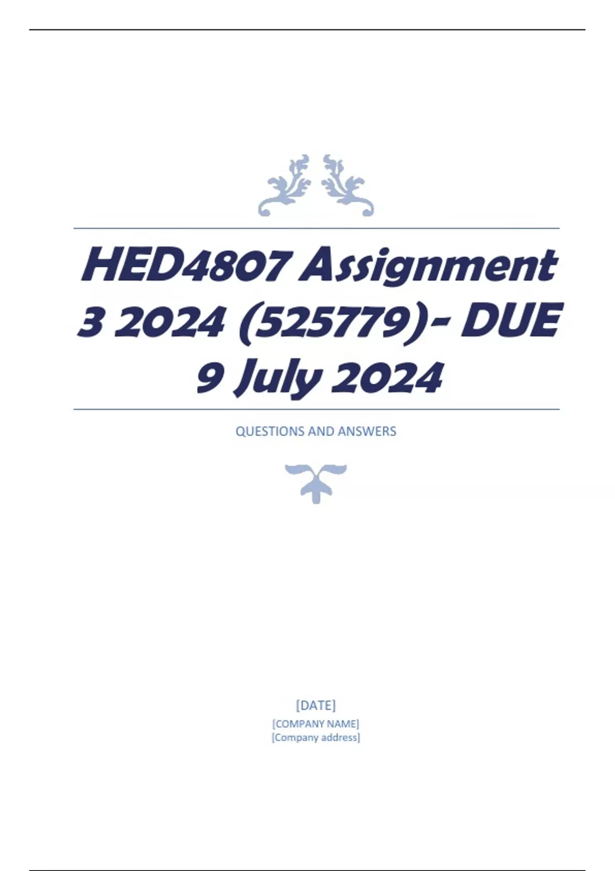 HED4807 Assignment 3 2024 (525779)- DUE 9 July 2024 - HED4807 (HED4807 ...