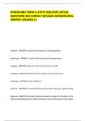 HUMAN A&P EXAM 1 LATEST 2024&sol;2025 ACTUAL  QUESTIONS AND CORRECT DETAILED ANSWERS WELL  VERIFIED &vert;GRADED A&plus;