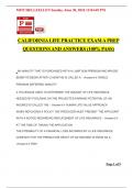 CALIFORNIA LIFE PRACTICE EXAM A PREP QUESTIONS AND ANSWERS &lpar;100&percnt; PASS&rpar;